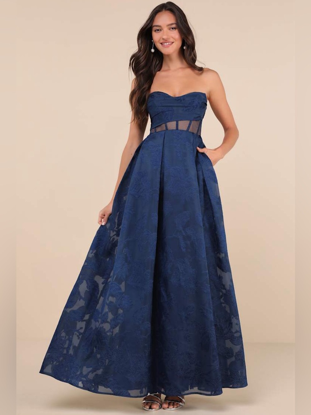 NWT Lulus Enhanced Elegance Jacquard Dress Small